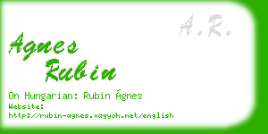 agnes rubin business card