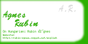 agnes rubin business card